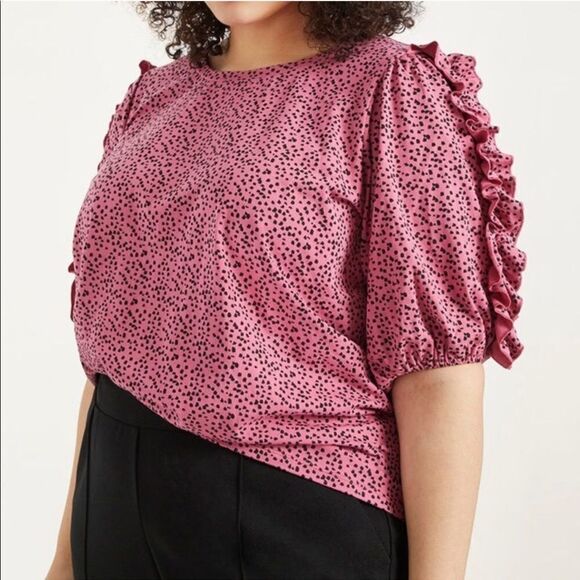 Eloquii Ruffle Sleeve Tee sz 14/16 - Picture 1 of 4